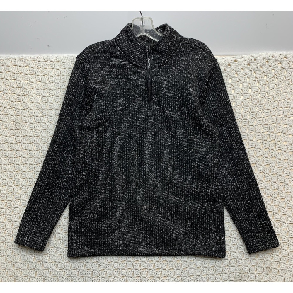 Depart West Sweatshirt Mens Medium  Pullover Fleece Black 1/4 Zip Neck‎
